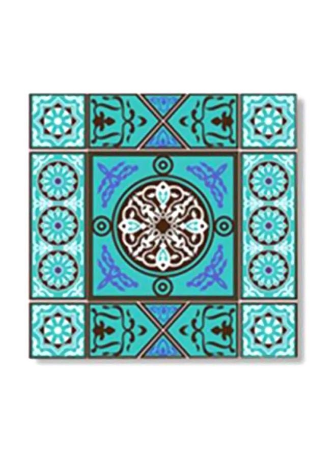 بوستر جداري للتزيين مع إطار أخضر/أزرق/أسود 30x30سم