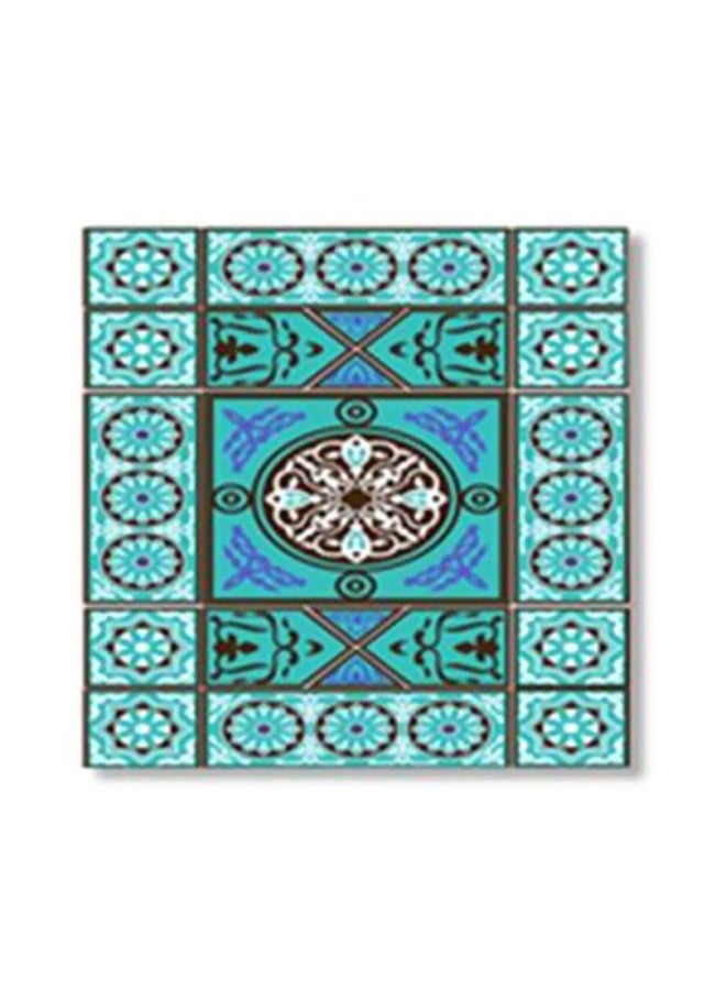 بوستر جداري للتزيين مع إطار أخضر/أزرق/أسود 30x30سم