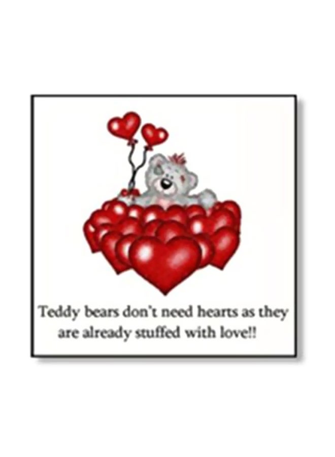 بوستر جداري للتزيين مع إطار رمادي/ أحمر/ أبيض 15x15سم