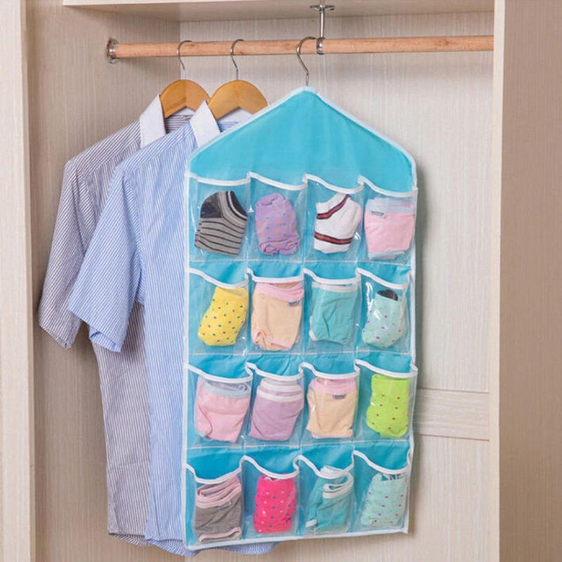 Bluelans 16-Pockets Shoes Door Hanging Bag Orange 82 x 42cm  - Image 4