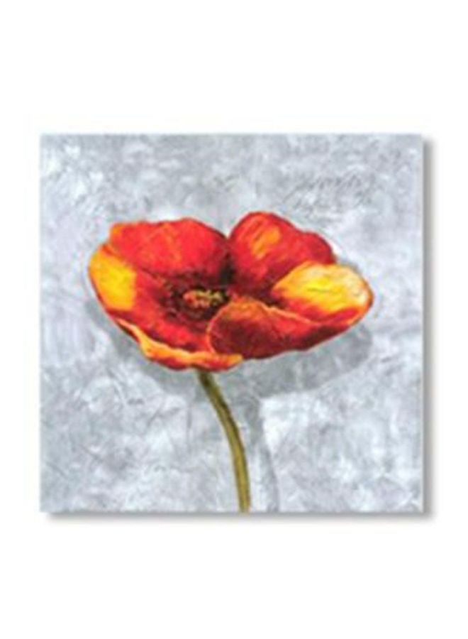 Decorative Wall Painting With Frame Red/Yellow/Grey 24x24cm