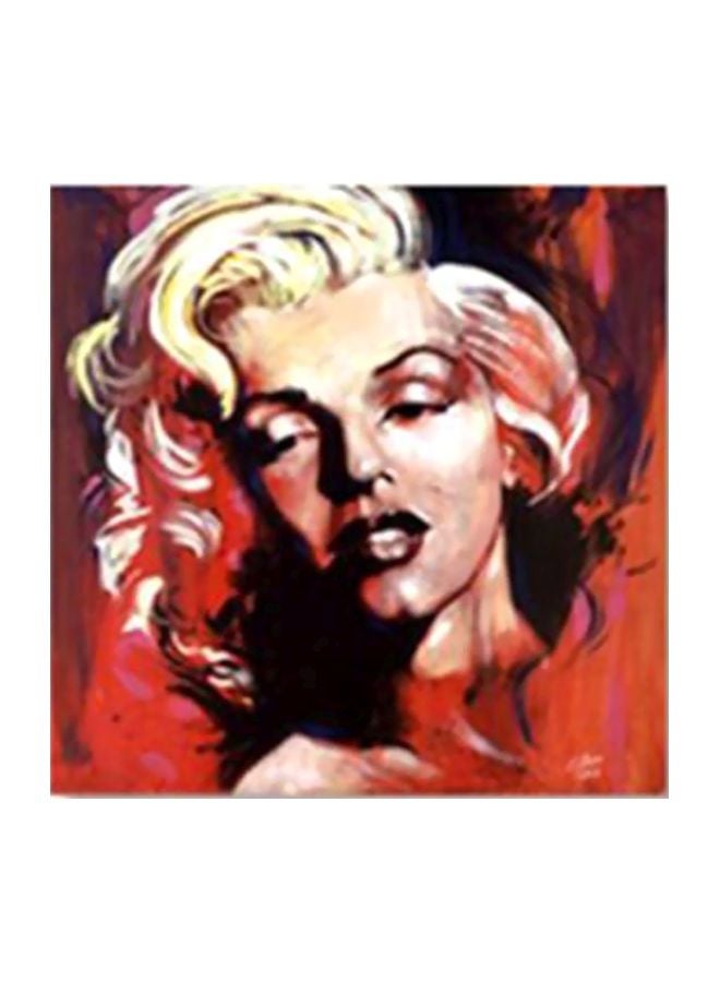 لوحة جدارية لتزيين الحائط مع إطار أبيض/أحمر/أسود 34X34سم