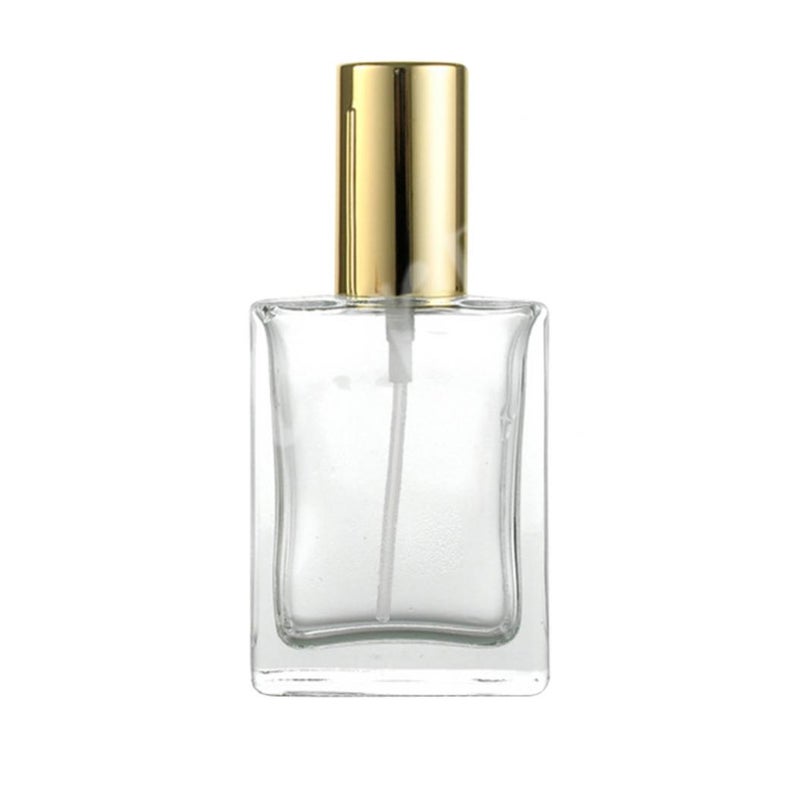 Bluelans Vintage Square Empty Perfume Bottle Sprayer Clear/Gold 51 x 111mm  - Image 1