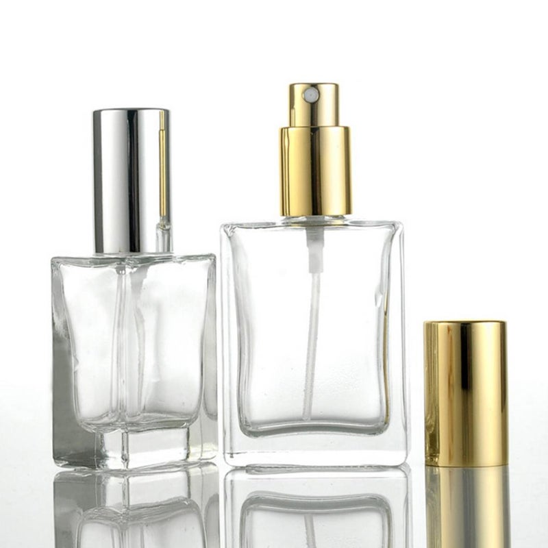 Bluelans Vintage Square Empty Perfume Bottle Sprayer Clear/Gold 51 x 111mm  - Image 2