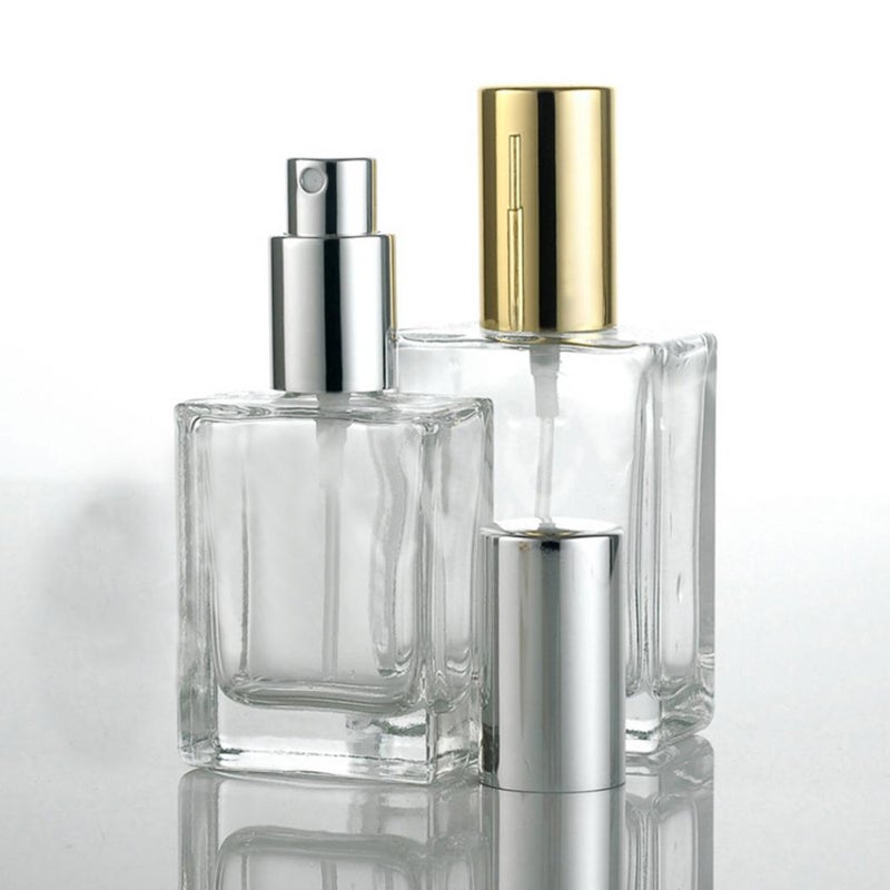 Bluelans Vintage Square Empty Perfume Bottle Sprayer Clear/Gold 51 x 111mm  - Image 4