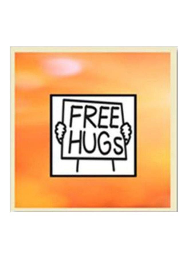 Decorative Wall Painting With Frame Orange/White/Black 20X20cm