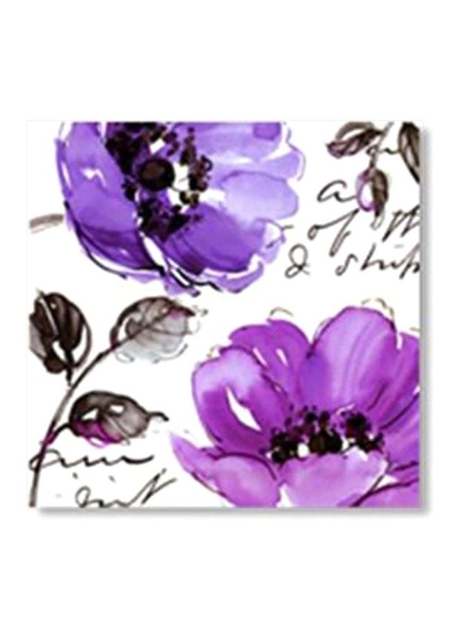 لوحة جدارية لتزيين الحائط مع إطار أرجواني/ بني/ أبيض 30x30سم