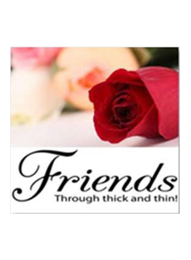 Decorative Wall Painting With Frame White/Red/Black 24X24cm