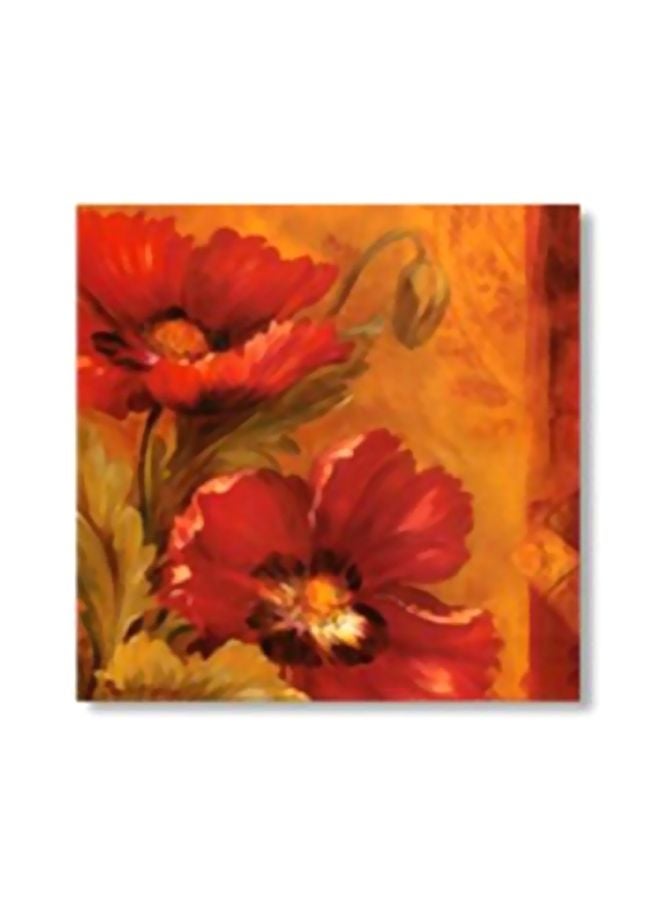 Decorative Wall Poster Red/Yellow 24x24cm