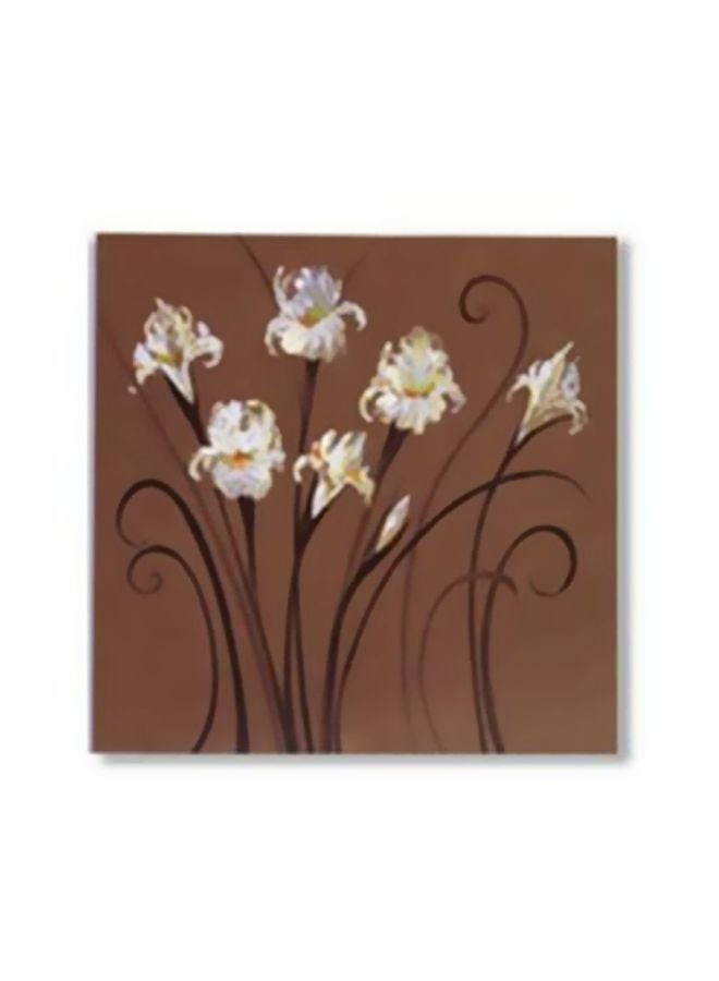 Decorative Wall Painting With Frame Brown/White 20x20cm