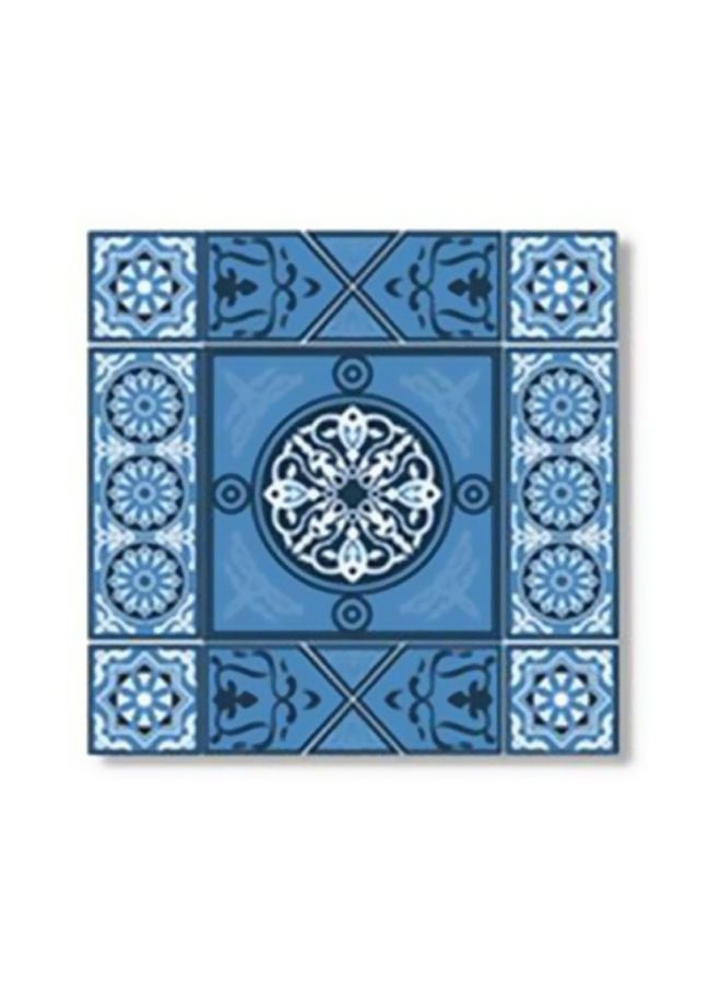 Decorative Wall Art With Frame Blue/Black/White 30x30cm