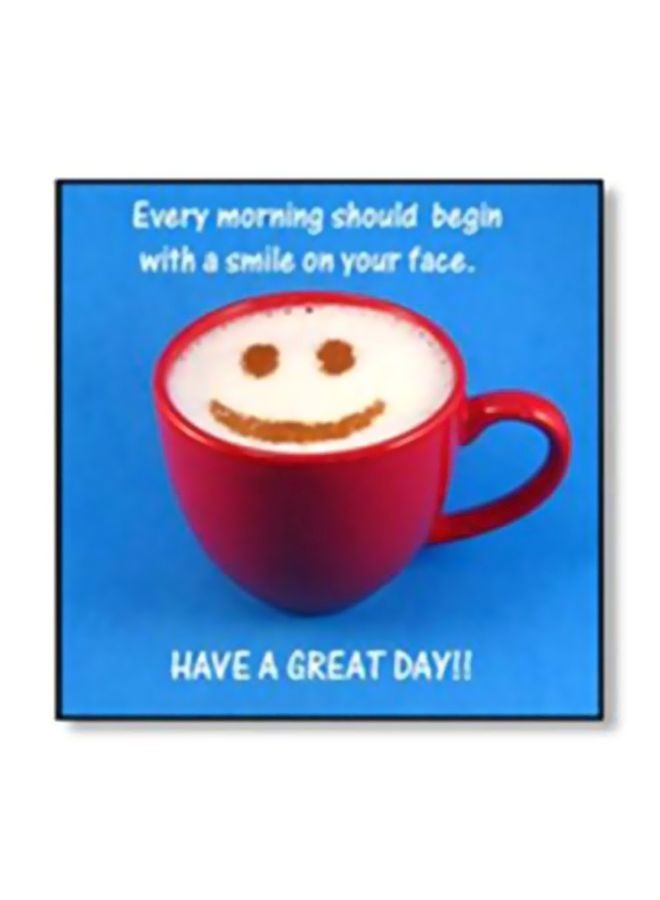 لوحة جدارية لتزيين الحائط مع إطار أزرق/أحمر/أبيض 24x24سم