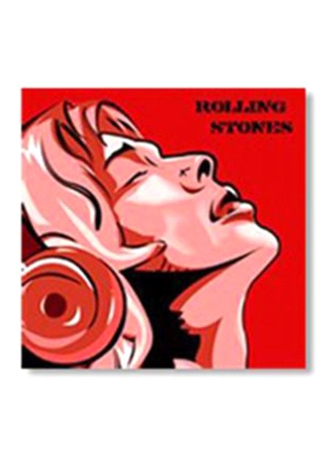 فوتو بلوك لوحة جدارية لتزيين الحائط مع إطار أبيض/ وردي/ أحمر 30x30سم