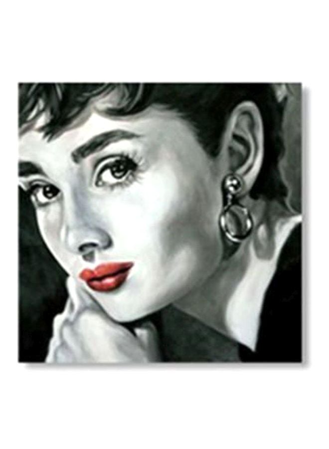 لوحة جدارية لتزيين الحائط مع إطار رمادي / أسود / أحمر 20x20سم