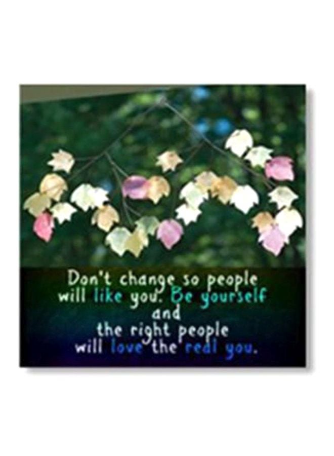 فوتو بلوك لوحة جدارية لتزيين الحائط مع إطار أخضر/وردي/بيج 20x20سم