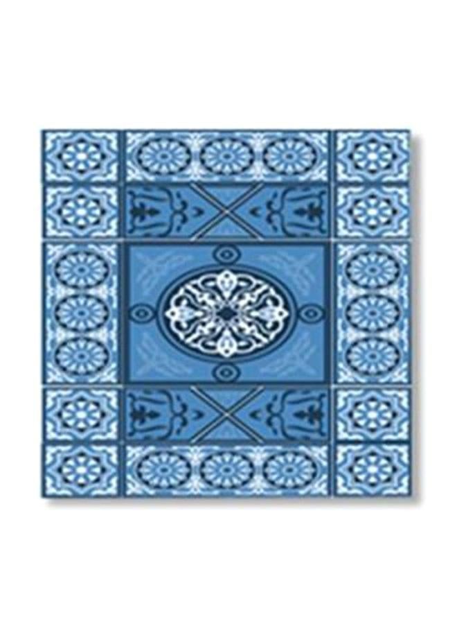Decorative Wall Art With Frame Blue/White/Black 24x24cm