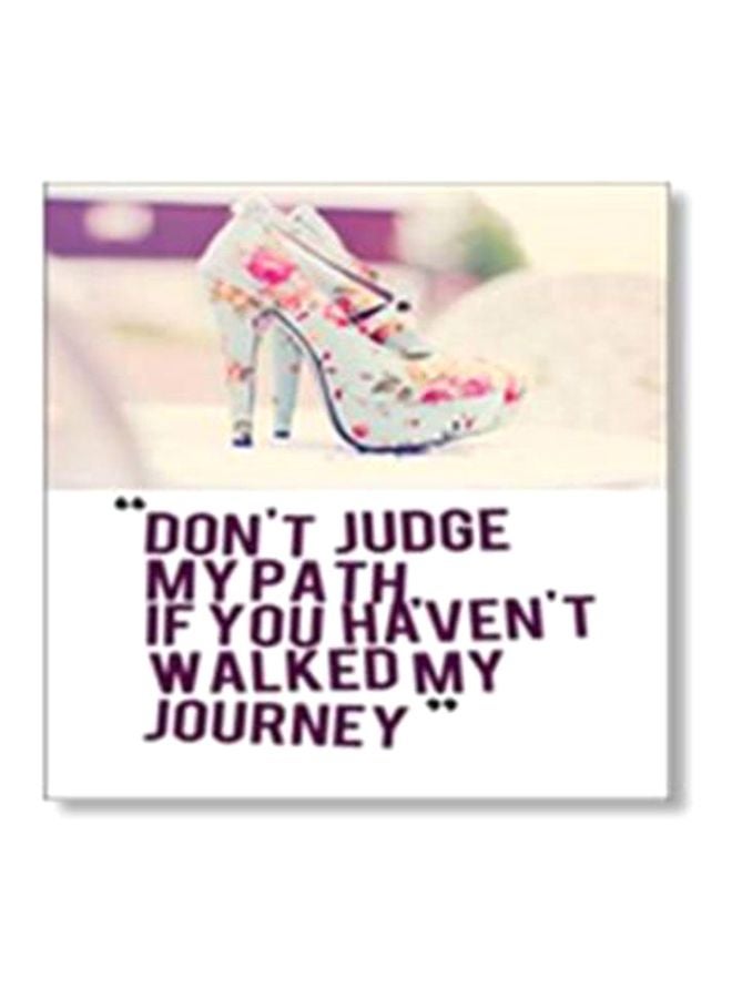 Decorative Wall Painting With Frame White/Purple 15x15cm