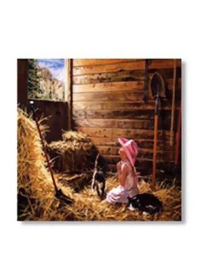 PHOTOBLOCK Decorative Wall Painting With Frame Pink/Brown/Beige 30x30cm 