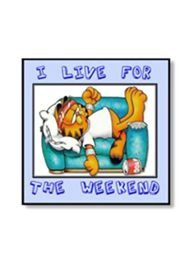 بوستر حائط للتزيين أبيض/أزرق/أصفر 30x30سم