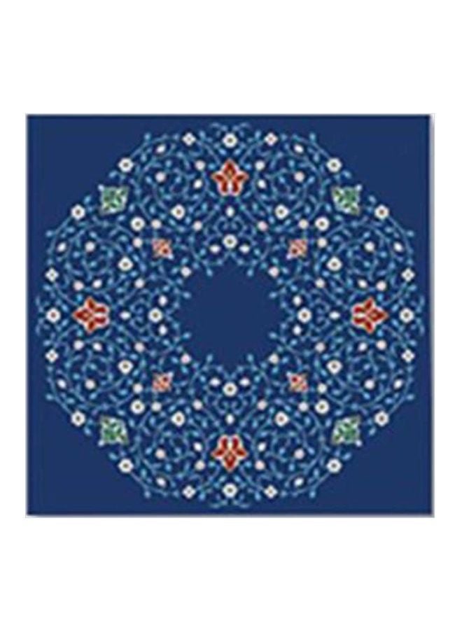 Decorative Wall Art With Frame Blue/White/Red 24x24cm