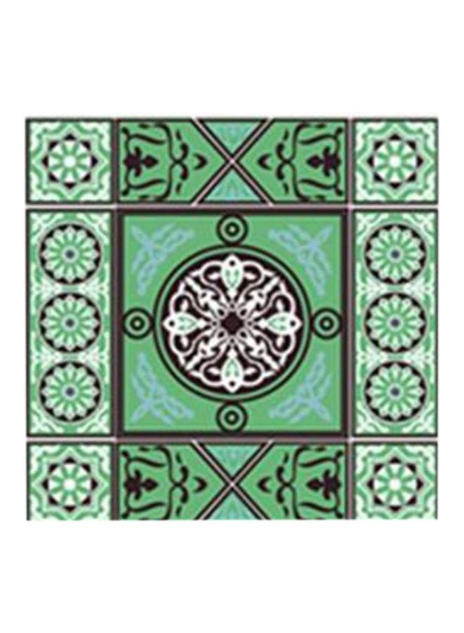 ستيكر فني لتزيين الحائط مع إطار أخضر / أبيض / أسود 30x30سم