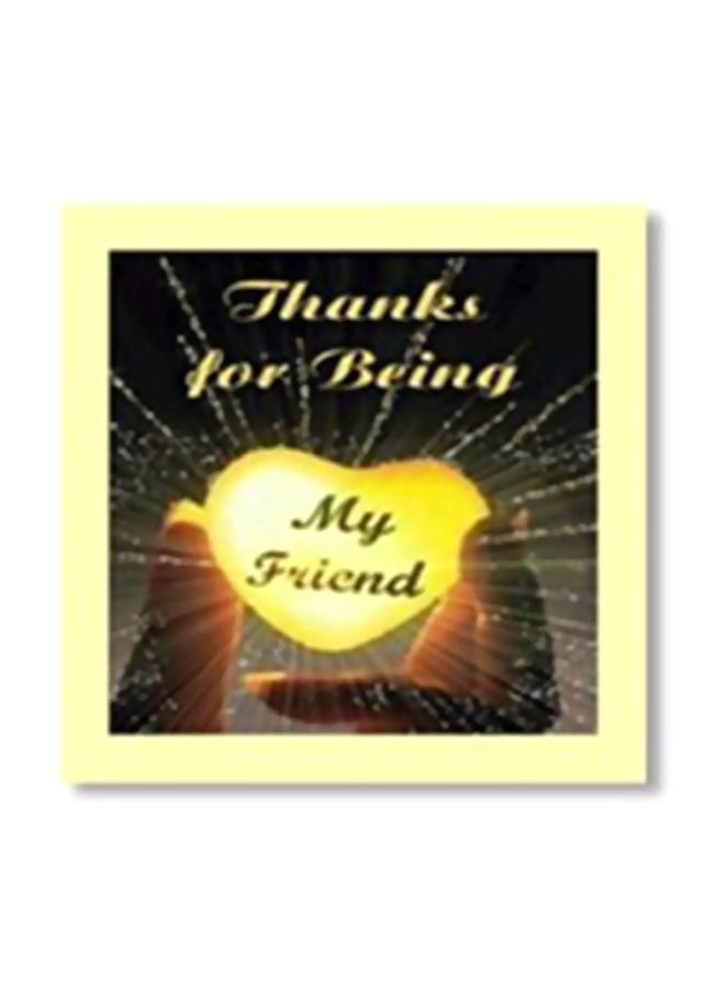 فوتو بلوك ستيكر فني لتزيين الحائط مع إطار أسود/ ذهبي/ أصفر 30x30سم