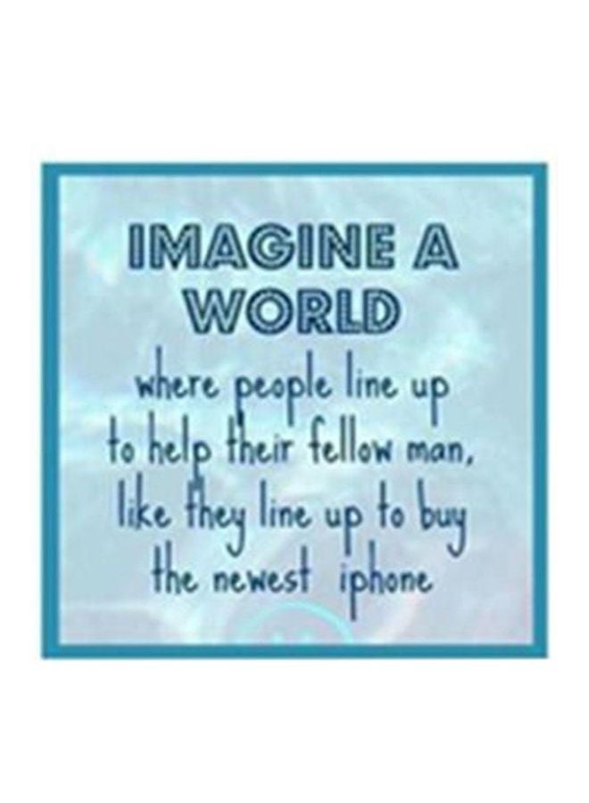 Decorative Wall Painting With Frame Blue/Black 15x15cm