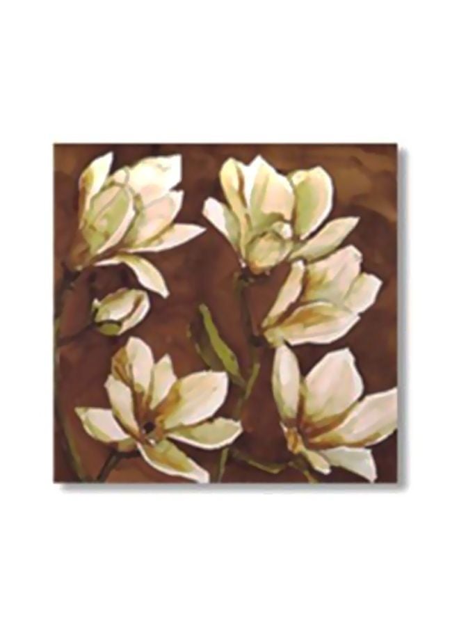 لوحة جدارية لتزيين الحائط مع إطار بني/أبيض/أخضر 15x15سم