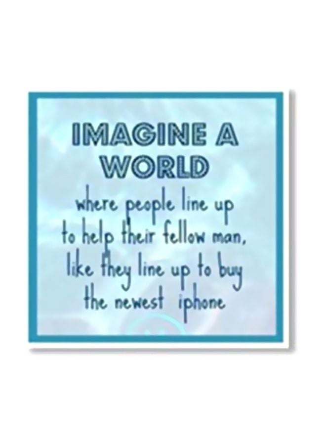 Decorative Wall Art With Frame Blue/Black 20x20cm