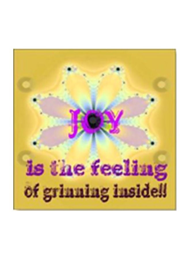 لوحة جدارية لتزيين الحائط مع إطار أصفر/أرجواني 24x24سم