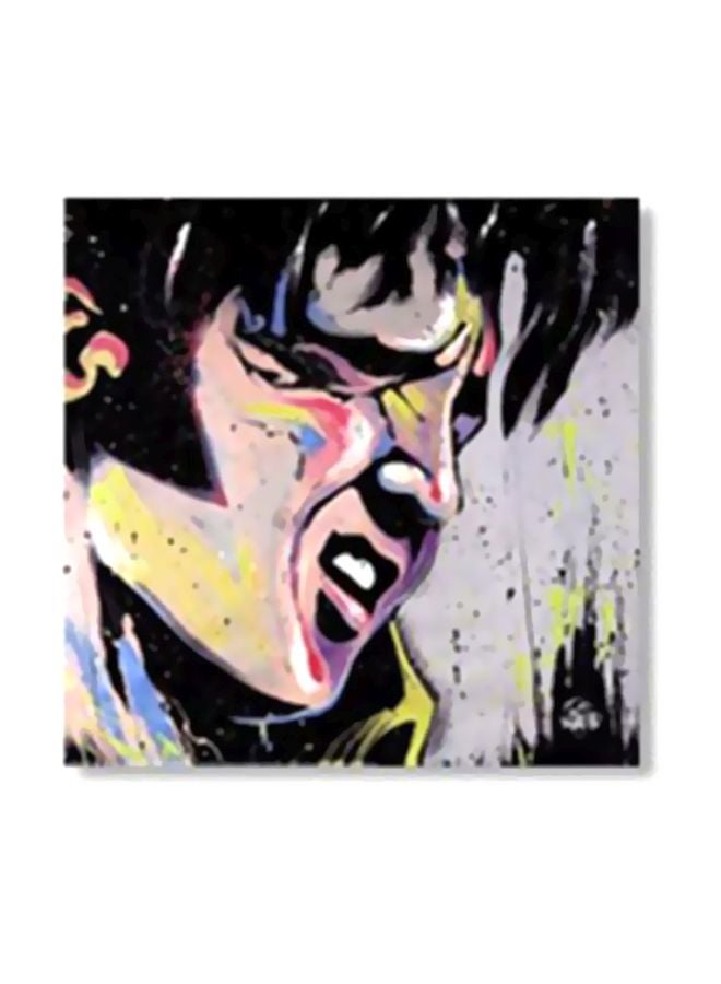 Decorative Wall Painting With Frame Black/Grey/Beige 24x24cm