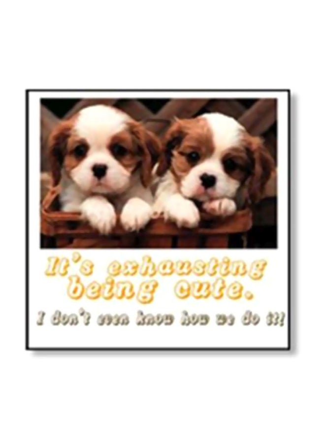 PHOTOBLOCK - Decorative Wall Art With Frame White/Brown/Yellow 15x15cm - Image 1