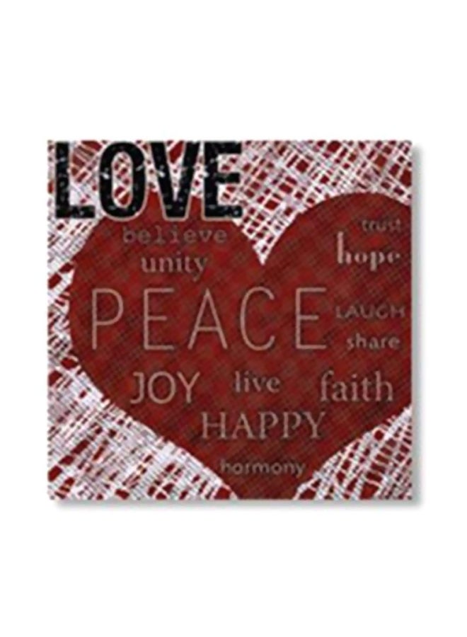 Decorative Wall Painting With Frame Red/White/Black 20x20cm