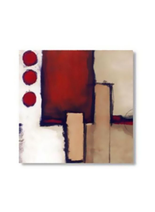 لوحة جدارية لتزيين الحائط مع إطار أحمر/بيج/أبيض 15x15سم