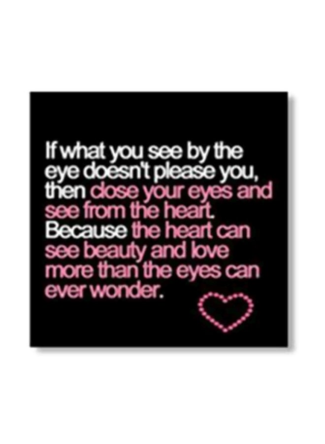 Decorative Wall Poster With Frame Black/White/Pink 15x15cm