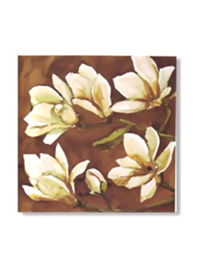 ستيكر فني لتزيين الحائط مع إطار بني/أبيض/أخضر 20x20سم