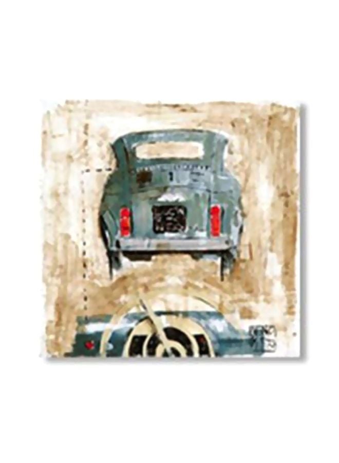 Decorative Wall Painting With Frame Beige/Grey/Red 20x20cm