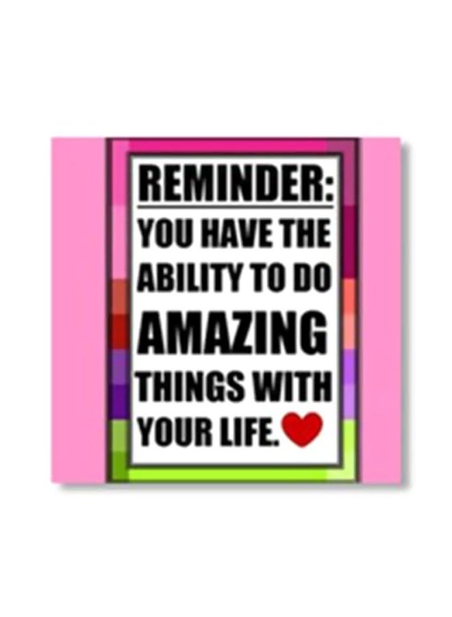 Decorative Wall Painting With Frame Pink/White/Green 15x15cm