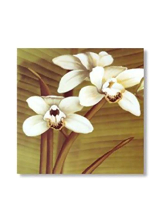 لوحة جدارية لتزيين الحائط مع إطار بني/أبيض/أخضر 15x15سم