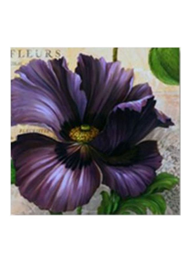 Decorative Wall Painting With Frame Purple/Green/Beige 20x20cm