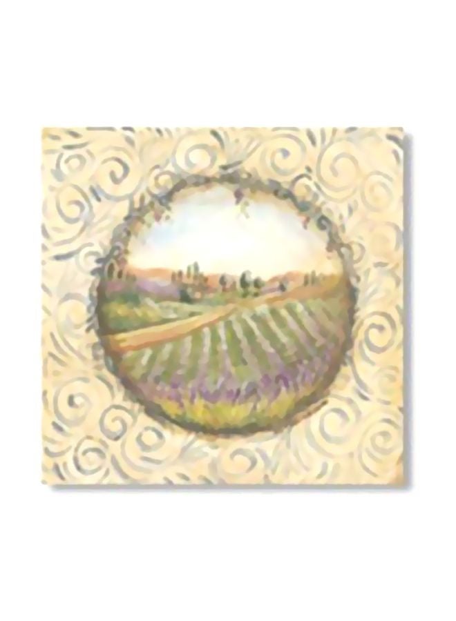 فوتو بلوك لوحة جدارية لتزيين الحائط مع إطار بيج/أخضر/أبيض 30x30سم