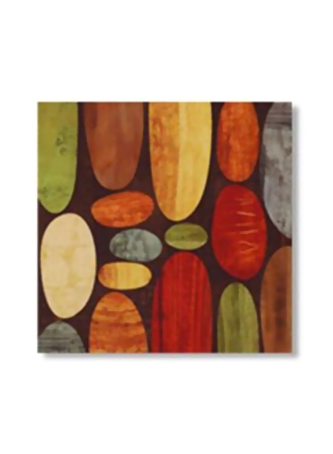 ستيكر فني لتزيين الحائط مع إطار بني/ أحمر/ رمادي 30x30سم