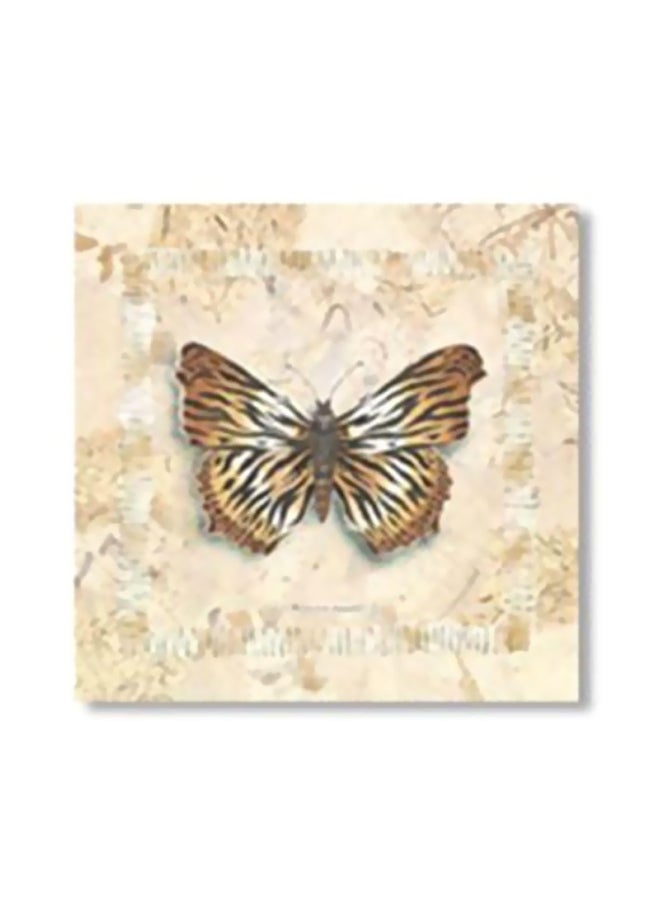 Decorative Wall Painting With Frame Beige/Brown/Black 15x15cm