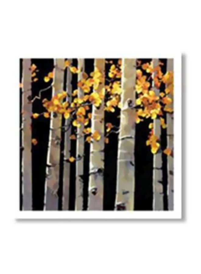 Decorative Wall Poster Black/Yellow/Beige 24x24cm
