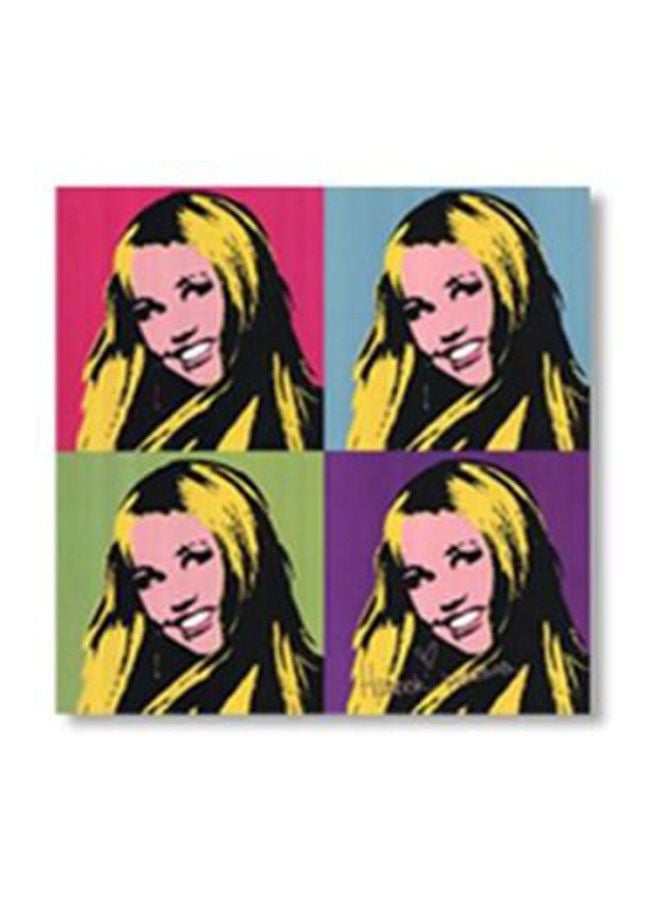 Decorative Wall Poster Yellow/Black/Green 20x20cm