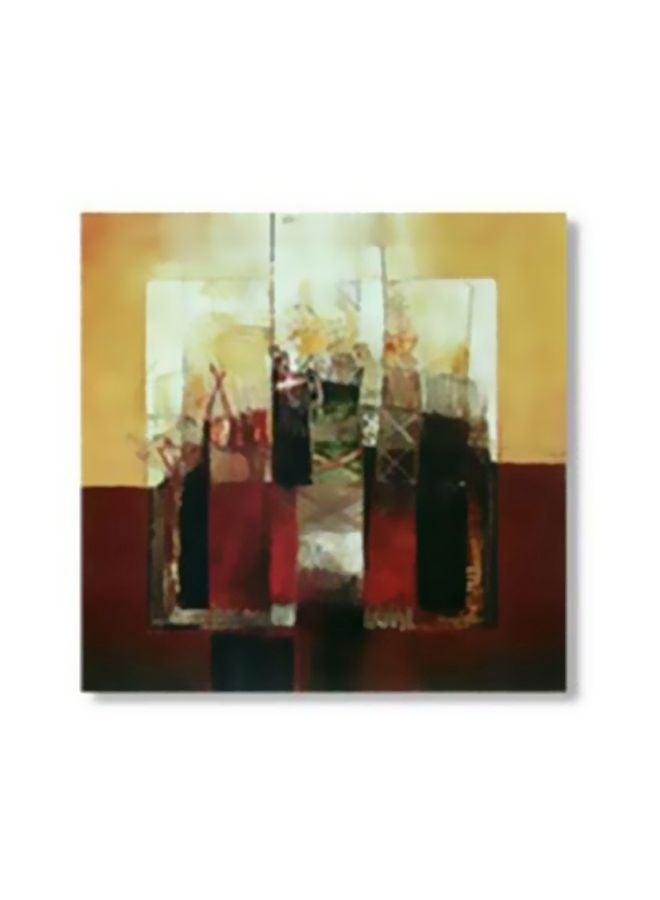 Decorative Wall Painting With Frame Black/Beige/Red 30x30cm