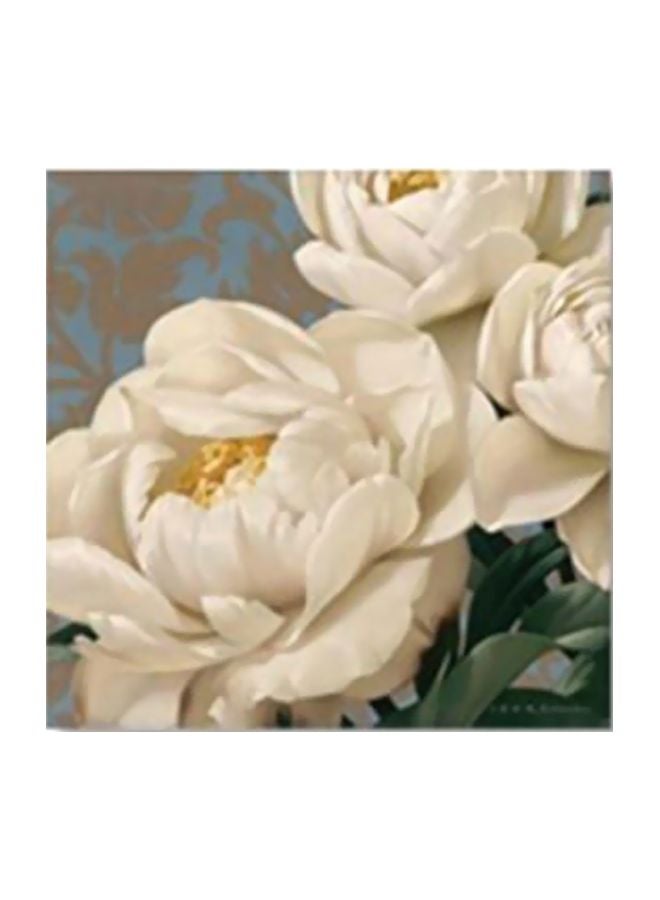 Decorative Wall Art White/Green/Blue 30x30cm