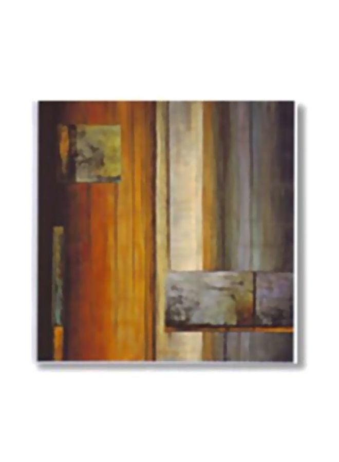 فوتو بلوك لوحة جدارية لتزيين الحائط مع إطار رمادي/ أصفر/ أخضر 20x20سم