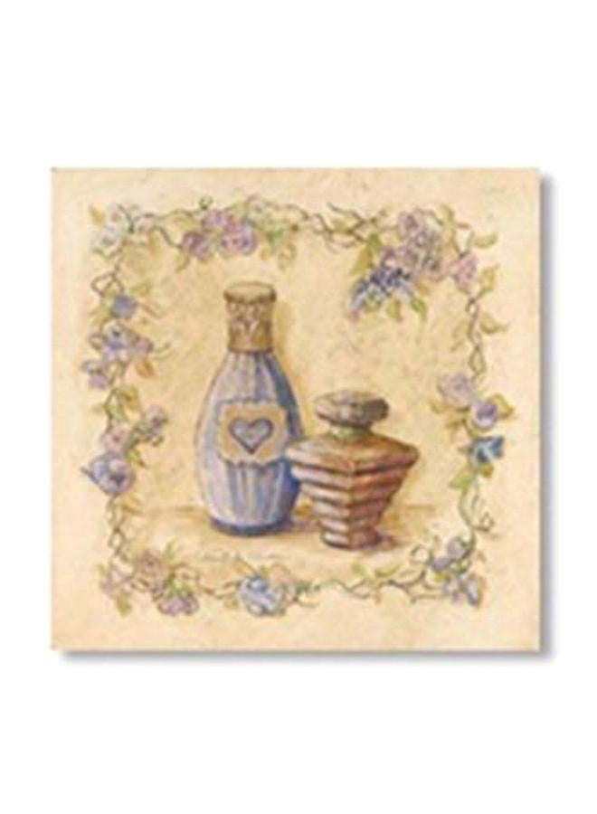 بوستر جداري للتزيين مع إطار أرجواني/ بيج/ بني 15x15سم