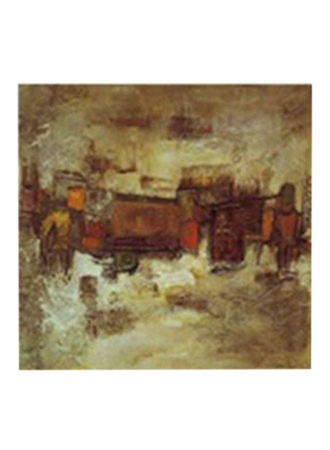 فوتو بلوك لوحة جدارية لتزيين الحائط مع إطار أخضر / بني 15x15سم